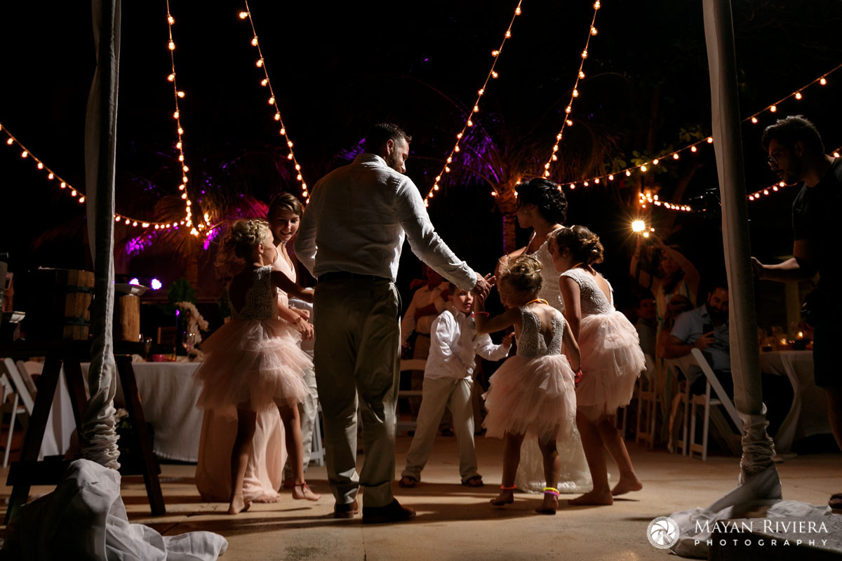 NewlywedsDancingWithKidsAtReception